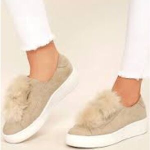 Steve Madden Slip On Sneakers with Pom Poms